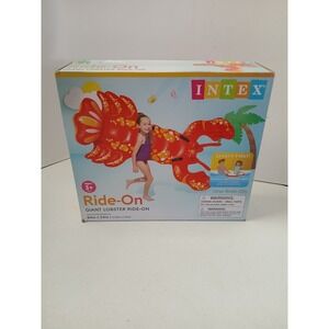 Intex 84x54" Giant Lobster Ride On Inflatable Float Swimming Pool NEW